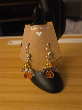Handmade Orange Angel Earrings - Women Jewelry